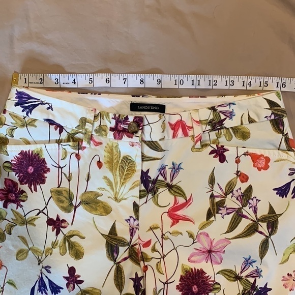 Lands End floral pants size 8 NWOT mid rise straight leg - Picture 8 of 14